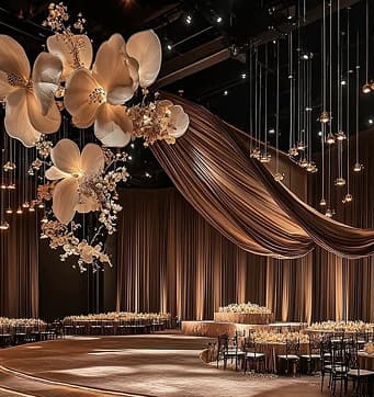 Ballroom event with hanging decor